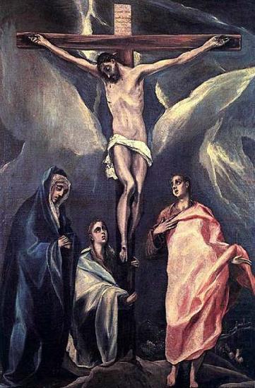 GRECO, El Christ on the Cross with the Two Maries and St John china oil painting image